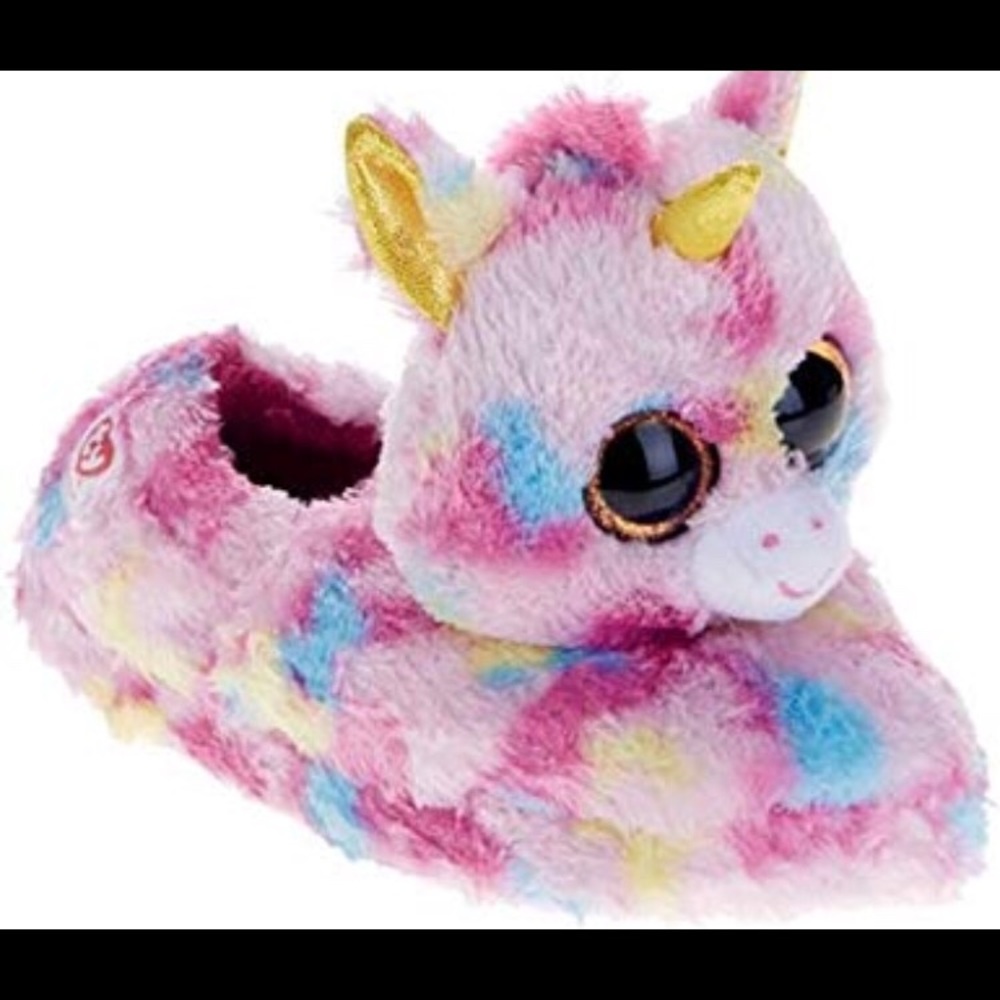 NWT 🌈TY Beanie Boos Unicorn Fantasia Slipper